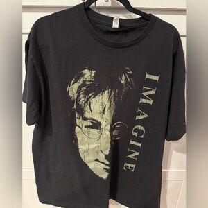 John Lennon Graphic Tee – Black Vintage Style Band Shirt XL